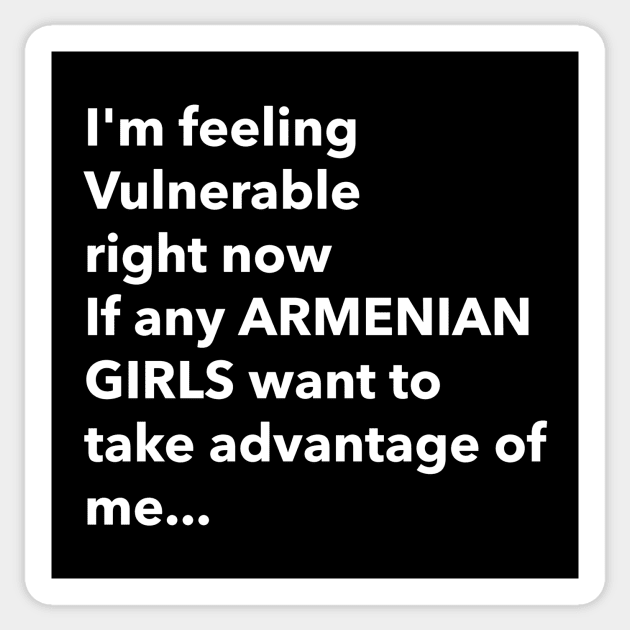 I Love Armenian Girls Funny Vulnerable RN Sticker by Tip Top Tee's